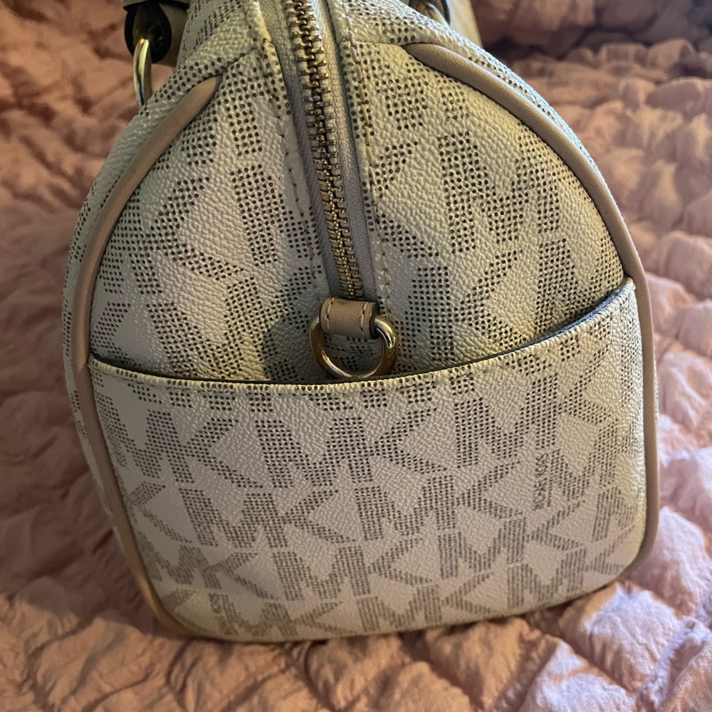Michael Kors Monogram Cream and Gray Satchel